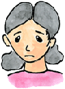 困った表情の女性のイラスト