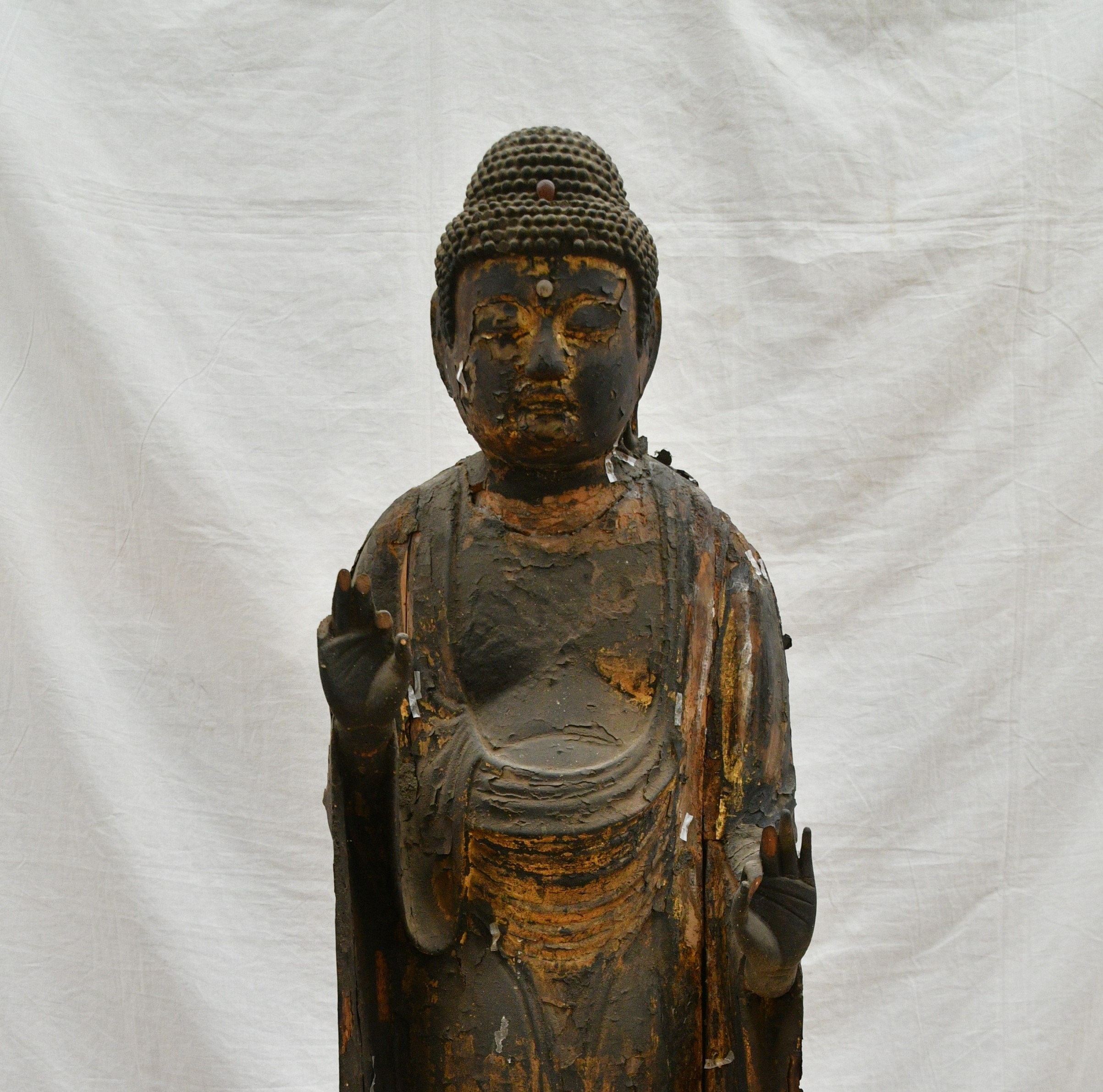 京丹波町亨徳寺 阿弥陀如来立像の修理が始まりました。 | 京都府教育 