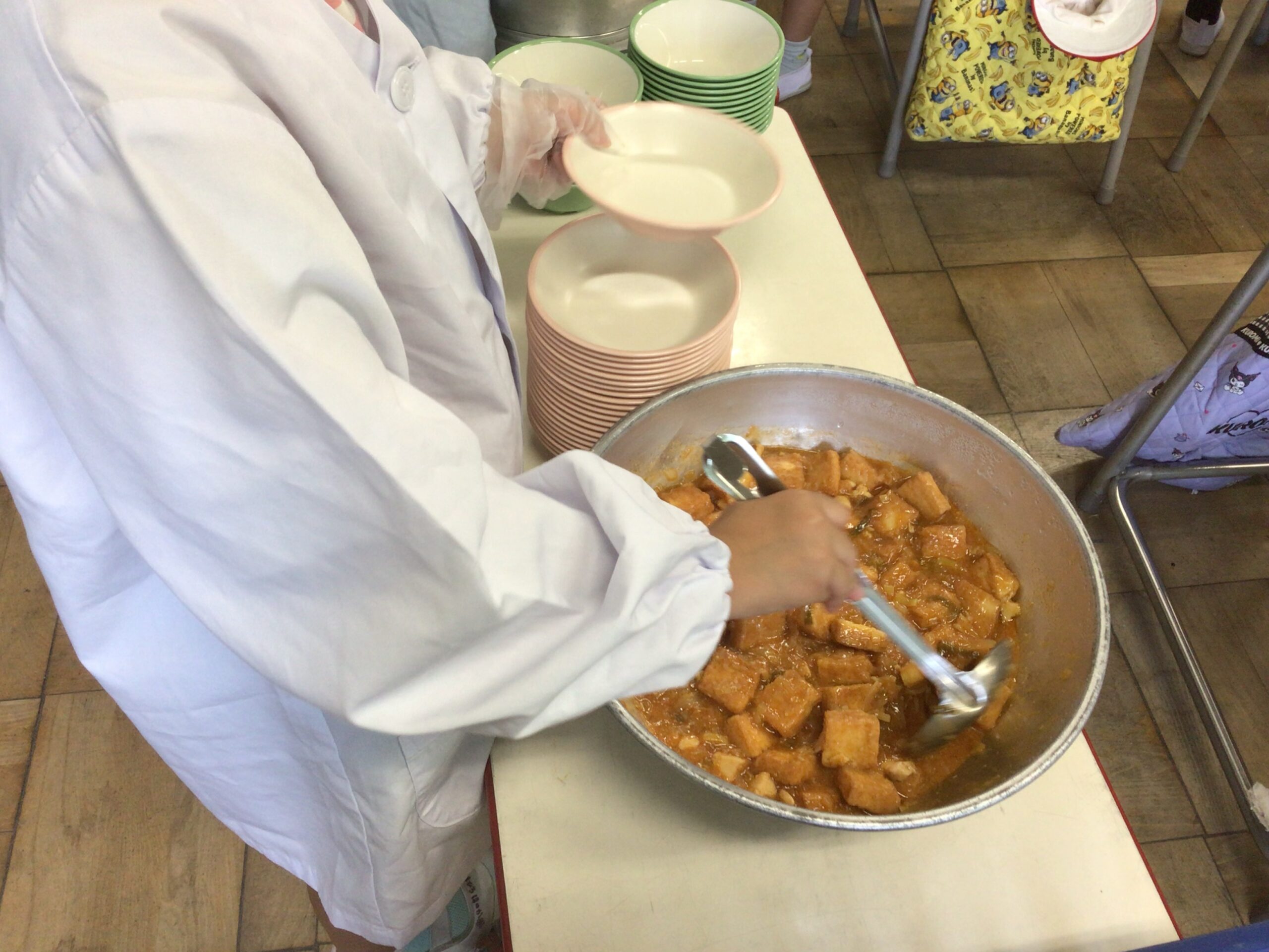 9月11日(水)の給食：厚揚げのチリソース 他