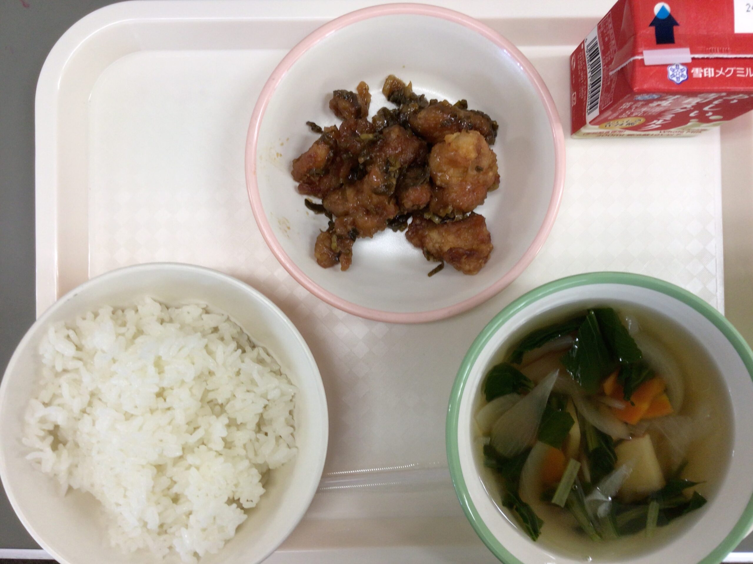 9月26日(木)の給食：鶏肉のねぎソースがけ