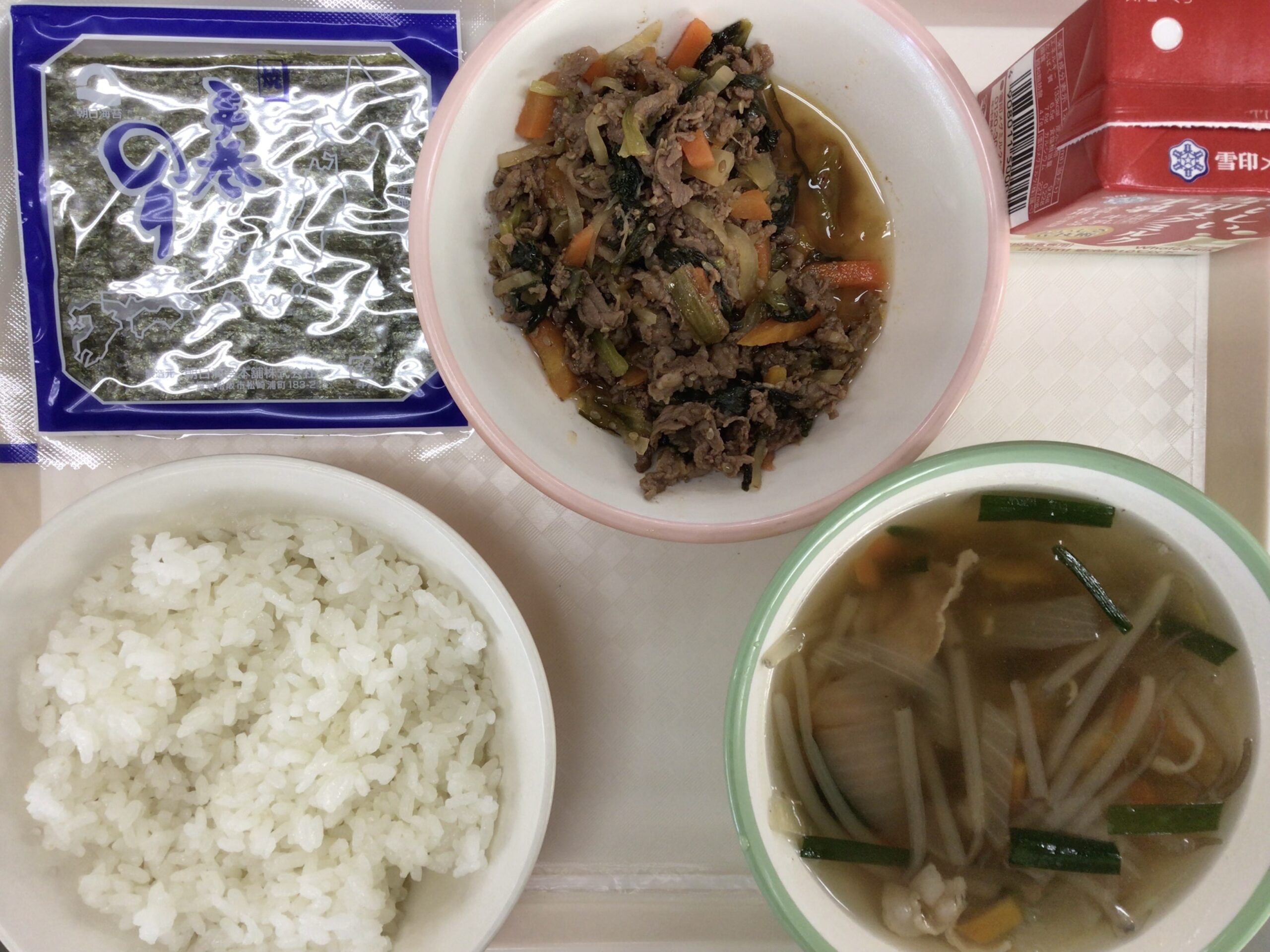 2月6日(木)の給食：セルフキンパ他