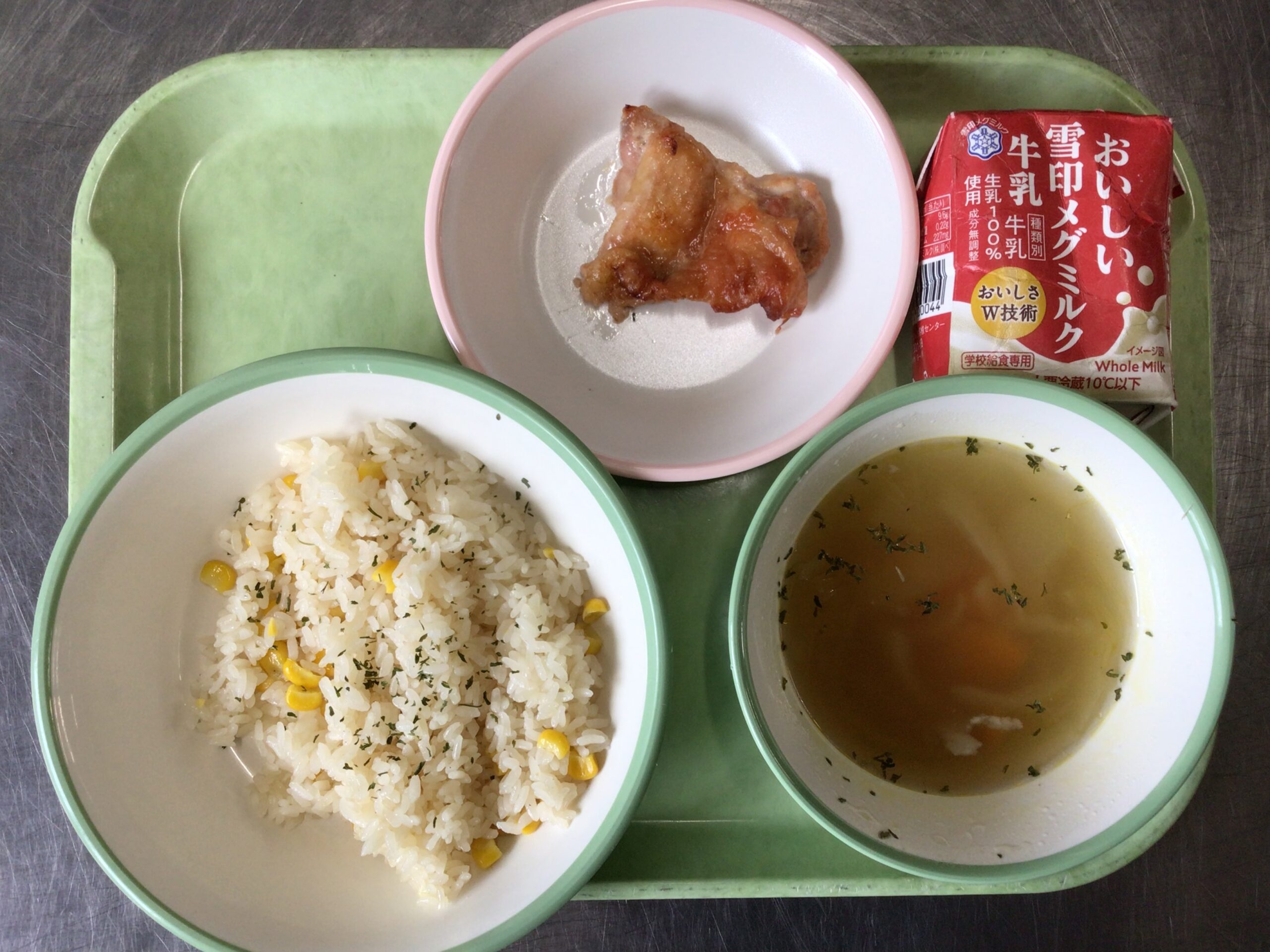 9月12日(金)の給食：鶏肉のレモン風味焼き他