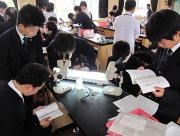 写真⑧採取した水生生物の同定作業.JPG