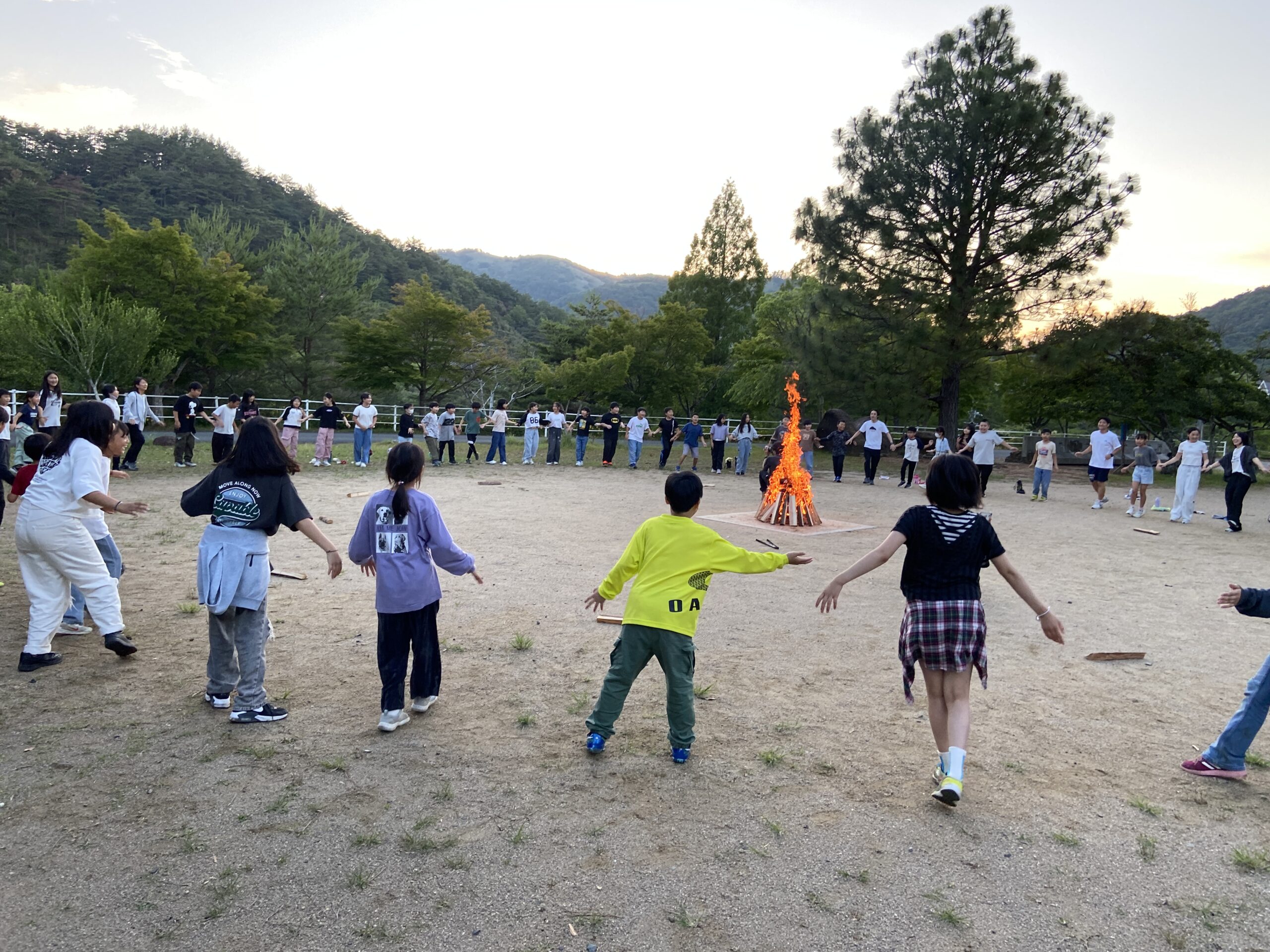 心に残る夜　キャンプファイヤーを楽しみました
