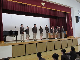 生徒会引継ぎ式について！