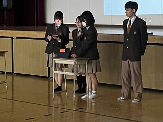 Ｒ７　２年防災学習学年発表会
